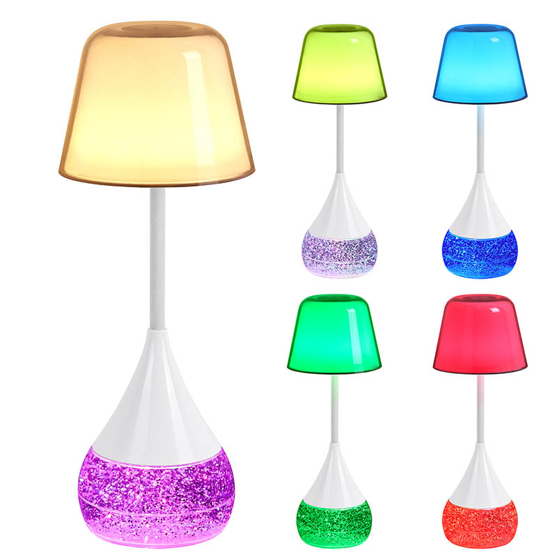 Elegance and Innovation LED -pöytävalaisin, jossa on RGB Glitter -pohja