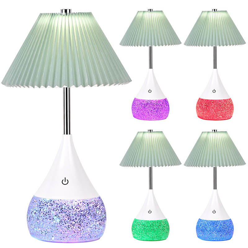 Kid LED -pöytävalaisin rgb -kimaltelepullolla