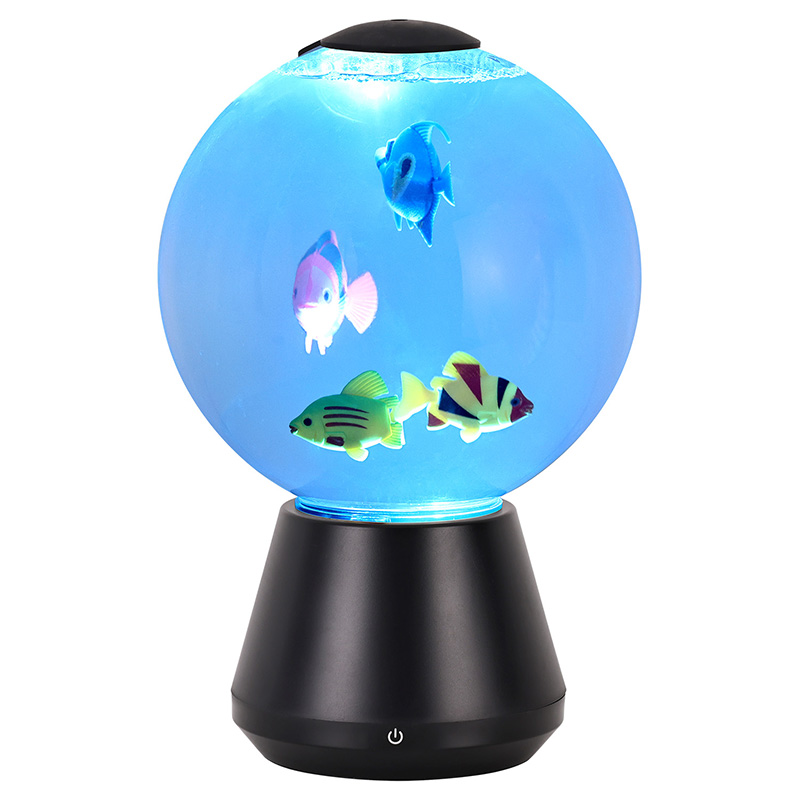 LED-animoitu Fish Globe -lamppu