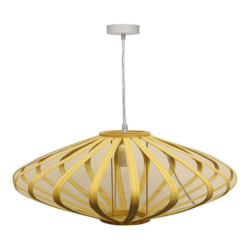 Natural LED-riippuvalaisin alumiinisella bambuvarjostimella