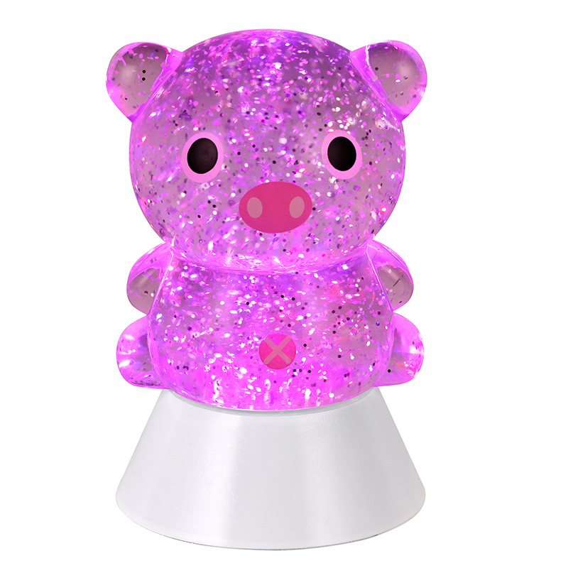 Possuvarjostin RGB glitter -pöytävalaisin