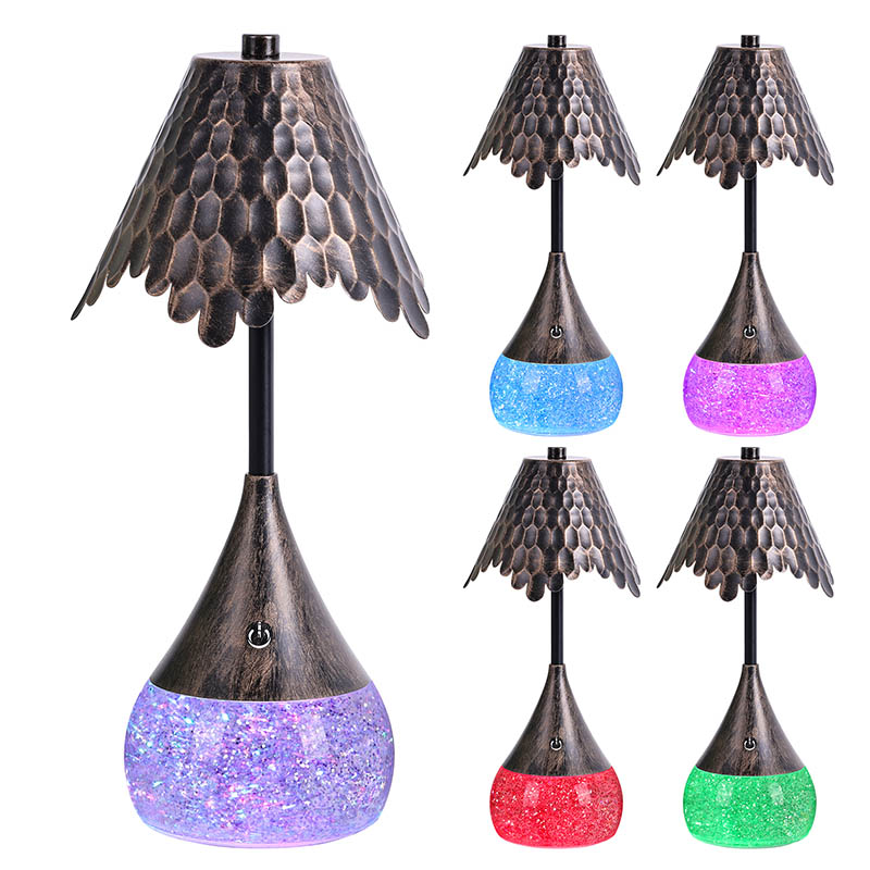 Retor Shade LED -pöytävalaisin, jossa on RGB Glitter -pohja