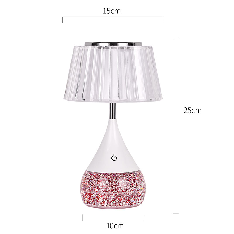 RGB-pohjainen LED-pöytävalaisin kristallivarjostimella