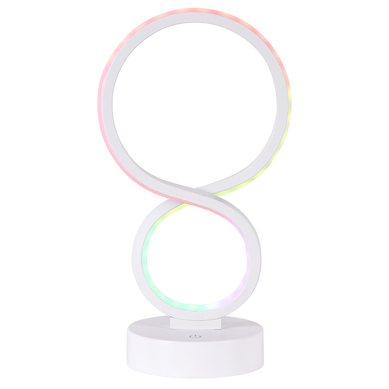 RGB-valo led-pöytävalaisin 8 varjostimella