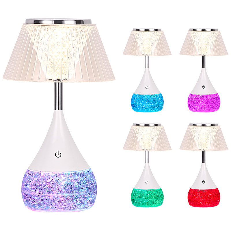 RGB Light LED-pöytävalaisin kristallivarjostimella